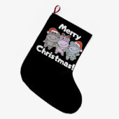 Grande Chaussette De Noël Hippo Christmas Animals Cute Hippos Merry (Devant (Accrochage))