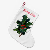 Grande Chaussette De Noël Holly Berry Christmas Stocking (Devant (Accrochage))