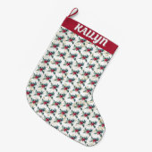 Grande Chaussette De Noël Holly et Berries Motif (Devant (Accrochage))