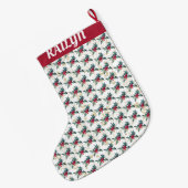 Grande Chaussette De Noël Holly et Berries Motif (Dos (Accrochage))