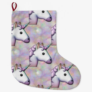 Grande Chaussette De Noël hologramme licorne émoji xmas stockage de noël