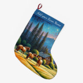 Grande Chaussette De Noël Horses on Farm (Devant (Accrochage))