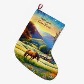 Grande Chaussette De Noël Horses on Farm (Devant (Accrochage))