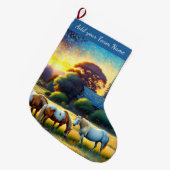 Grande Chaussette De Noël Horses on Farm (Devant (Accrochage))