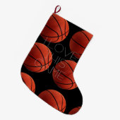 Grande Chaussette De Noël I Love Basketball Close Up (Devant (Accrochage))