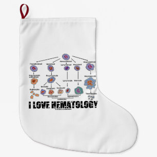 Grande Chaussette De Noël I Love Hématologie Linéage de la cellule sanguin