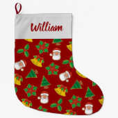 Grande Chaussette De Noël Icônes de Noël Motif (Devant)