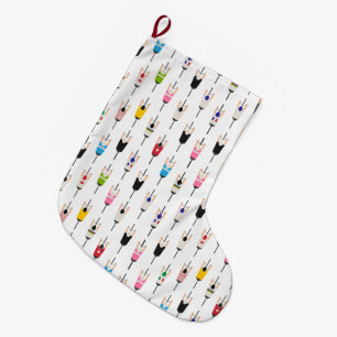 Grande Chaussette De Noël Illustration d'art colorée et mignonne de cycliste