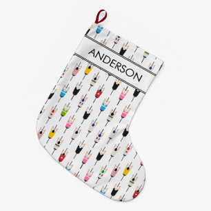 Grande Chaussette De Noël Illustration d'art de cyclistes nationaux colorés
