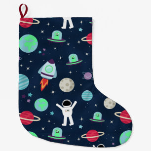 Grande Chaussette De Noël Illustration de motif spatial