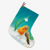 Grande Chaussette De Noël Illustration Red Robin (Devant (Accrochage))
