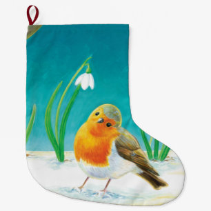 Grande Chaussette De Noël Illustration Red Robin