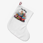 Grande Chaussette De Noël I'm Okay Funny Quilting Christmas Lovers (Devant (Accrochage))
