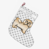 Grande Chaussette De Noël Image et nom du chien caricaturé mignon du Havanai (Devant (Accrochage))