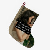 Grande Chaussette De Noël Image personnalisée Ajouter un nom de devis (Devant (Accrochage))