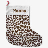 Grande Chaussette De Noël Impression de chocolat léopard (Devant)