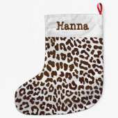 Grande Chaussette De Noël Impression de chocolat léopard (Dos)