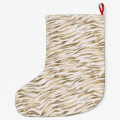 Grande Chaussette De Noël Impression Gold Zebra (Dos)