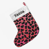 Grande Chaussette De Noël Impression noire et rouge dalmate (Dos (Accrochage))