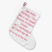 Grande Chaussette De Noël Indicateur à poils durs allemand vilain (Devant (Accrochage))