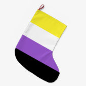 Grande Chaussette De Noël Indicateur de fierté non binaire (Devant (Accrochage))