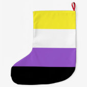 Grande Chaussette De Noël Indicateur de fierté non binaire (Dos)