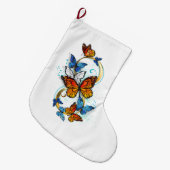 Grande Chaussette De Noël Infinité de papillons monarques (Devant (Accrochage))