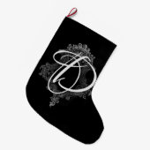 Grande Chaussette De Noël Initiale de monogramme personnalisée  (Devant (Accrochage))
