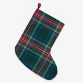 Grande Chaussette De Noël INITIALES Tartan Plaid Festin Classic Chic (Devant (Accrochage))