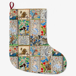 GRANDE CHAUSSETTE DE NOËL INSTRUMENTS DE MUSIQUE MÉDIÉVAL BESTIAIRE