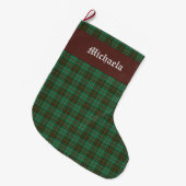 Grande Chaussette De Noël Irish Dublin Green Tartan  (Devant (Accrochage))