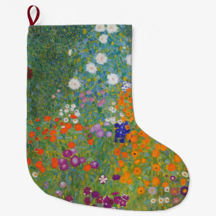 Grande Chaussette De Noël Jardin des fleurs (par Gustav Klimt)