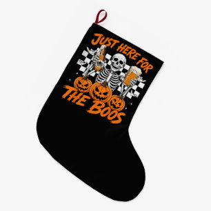 Grande Chaussette De Noël Je suis juste là pour les Boos Halloween squelette