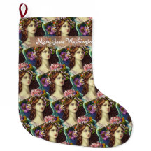 Jeune dame aux cheveux bruns ondulés fleurs Croyan