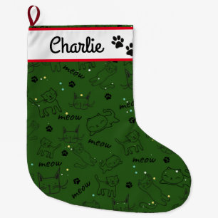 Grande Chaussette De Noël Joli cadeau de Noël Amoureux des chats chat