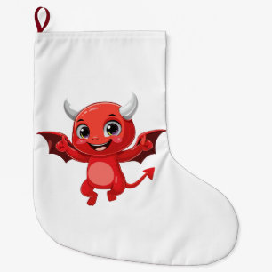Grande Chaussette De Noël Joli diable volant de dessin animé
