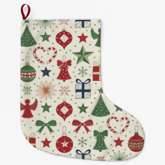 Grande Chaussette De Noël Joli papier cadeau à motif festif de fêtes