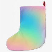 Grande Chaussette De Noël Joli Pastel Rainbow dégradent (Dos)