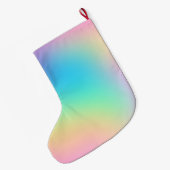Grande Chaussette De Noël Joli Pastel Rainbow dégradent (Dos (Accrochage))