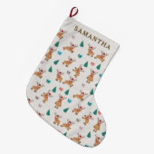 Grande Chaussette De Noël Joli renne de Noël (Devant (Accrochage))