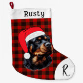 Grande Chaussette De Noël Joli Rottweiler de Noël (Devant)