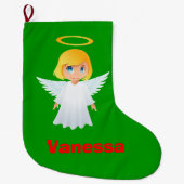 Grande Chaussette De Noël Jolie Ange Enfants Noël Stocking (Devant)