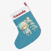 Grande Chaussette De Noël Jolie Ours et Noël (Dos (Accrochage))