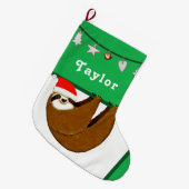 Grande Chaussette De Noël Jolie Sloth (Devant (Accrochage))