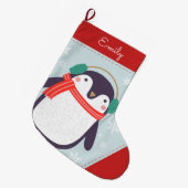 Grande Chaussette De Noël Jolly Penguin (Devant (Accrochage))