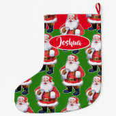 Grande Chaussette De Noël Jolly Père Noël, garçons sur mesure, bas de Noël (Dos)