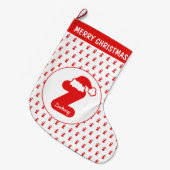 Grande Chaussette De Noël Jote Funny Père Noël Casquette Motif Monogrammed Z (Devant (Accrochage))