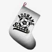 Grande Chaussette De Noël Joueur de football AJOUTER LE NOM Équipe de footba (Devant (Accrochage))