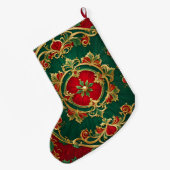 Grande Chaussette De Noël Jour de Noël rouge vert (Dos (Accrochage))