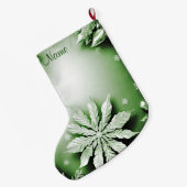 Grande Chaussette De Noël Jours de Noël Floral Vert (Dos (Accrochage))